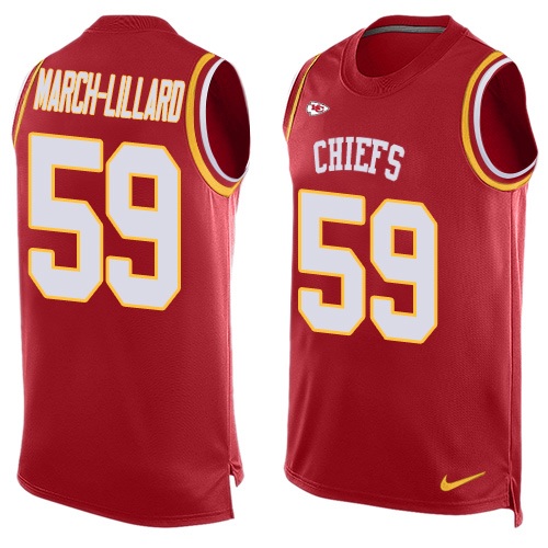 Men's Limited Justin March-Lillard Nike Jersey Red - #59 Player Name & Number Tank Top NFL Kansas City Chiefs